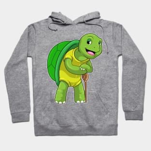 Turtle as Pensioner with Walking stick Hoodie